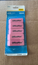 2008 One Package of 5 Office Depot Brand Pink Bevel Erasers New