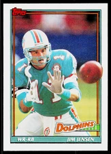 Jim Jensen, 1991 Topps, #118, Miami Dolphins,