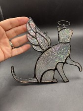 Cat With Halo Stained Glass Memorial Sun Catcher