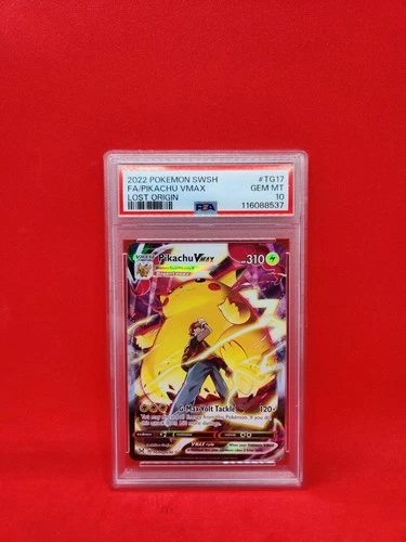 Pokemon Pikachu VMAX Lost Origin Trainer Gallery Full Art #TG17 PSA 10 Gem Mint