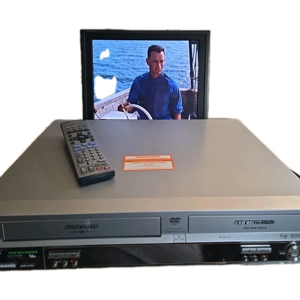 Panasonic DMR-E75V DVD VCR Combo Grabadora Doble Vía Doblaje Control Remoto Probado Funciona Foto 4 de 4
