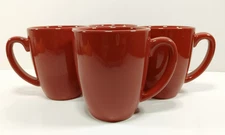 Corelle Coordinates Red Stoneware Coffee Mugs Cups Holds 12 oz. Set of 4