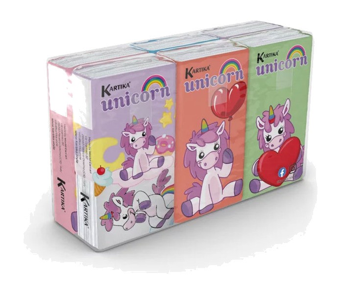 Worldcart – Fazzoletti 4 Veli Fantasia Unicorno 6 Pezzi