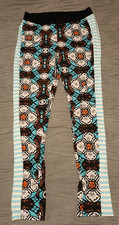Rare Late 2000s Baby Phat Y2K Leggings Retro Mandala Print Striped Cat Logo L