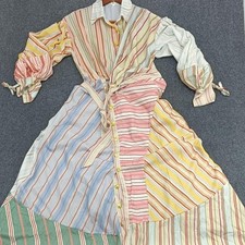 Rebellion Striped Midi Dress Womens XS Multicolored Patchwork