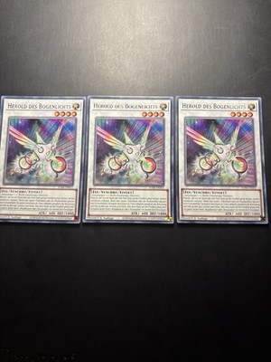Yugioh! Playset 3x Herald Of Arclight Rare - JUSH-EN051 1st Edition - German