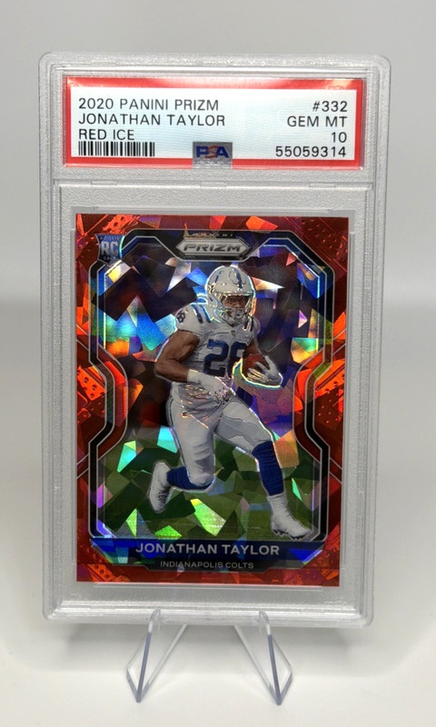 2020 Panini Prizm JONATHAN TAYLOR RC #332 RED ICE PSA Gem Mt 10 COLTS