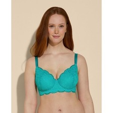 Cosabella Courtney Addy Green Sheer Lace Demi Underwire Bra size 36G