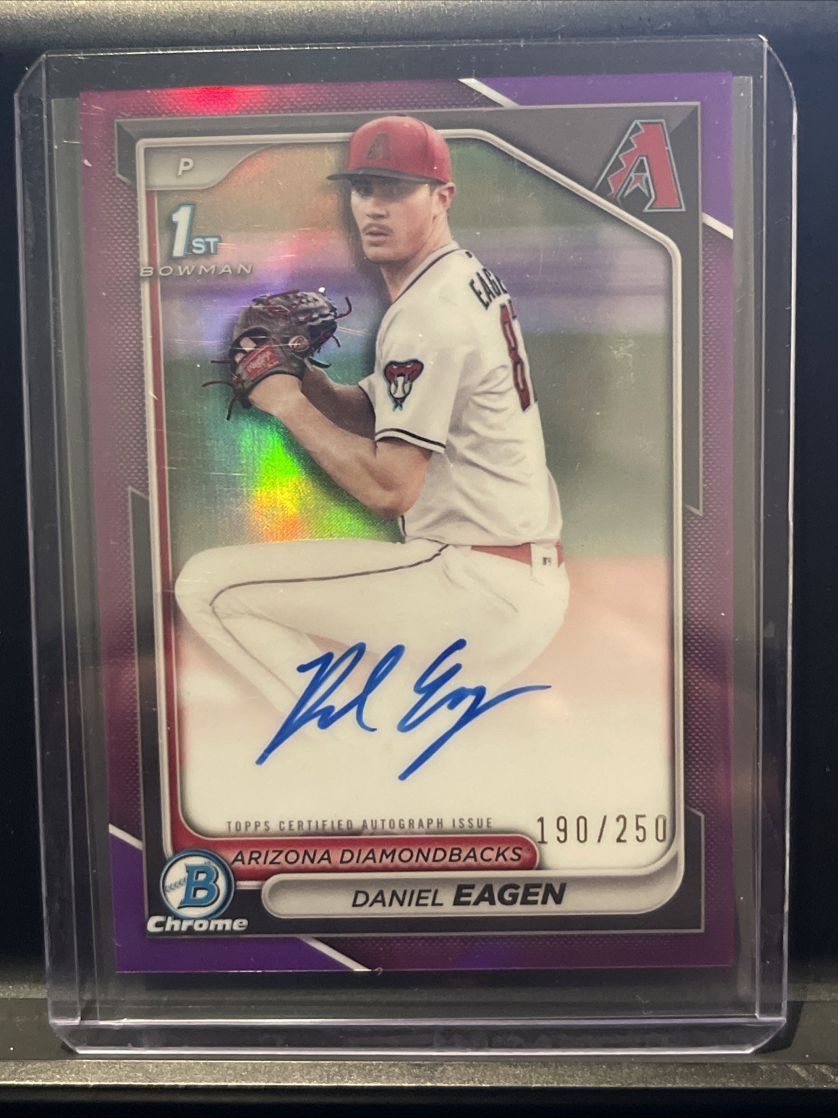 2024 Bowman Draft Chrome 1st DANIEL EAGEN Purple Refractor Auto /250