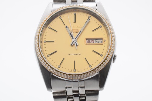 Vintage 1986 SEIKO 5 Sports 7009-3110 Gold Dial Men's Watch Automatic From JAPAN - Picture 3 of 12