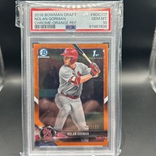 2018 Bowman Draft - Chrome Nolan Gorman #BDC-117 Orange Refractor /25 (RC)