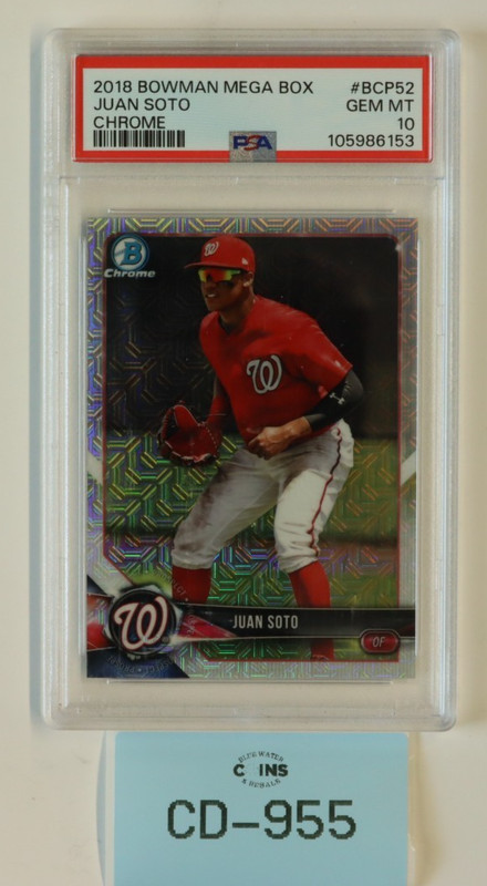 Juan Soto 2018 Bowman Mojo Refractor Mega Box Chrome Prospects RC PSA 10 CD-955