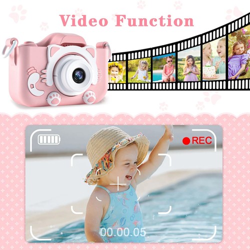 Cute Cat Children Camera With 32G Card Silicone Cases Dual Cameras Kids - Picture 3 of 10