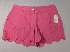 Crown Ivy Shorts NEW Womens 9 Pink Rage Shelby Scallop Pink Rage Floral Crown