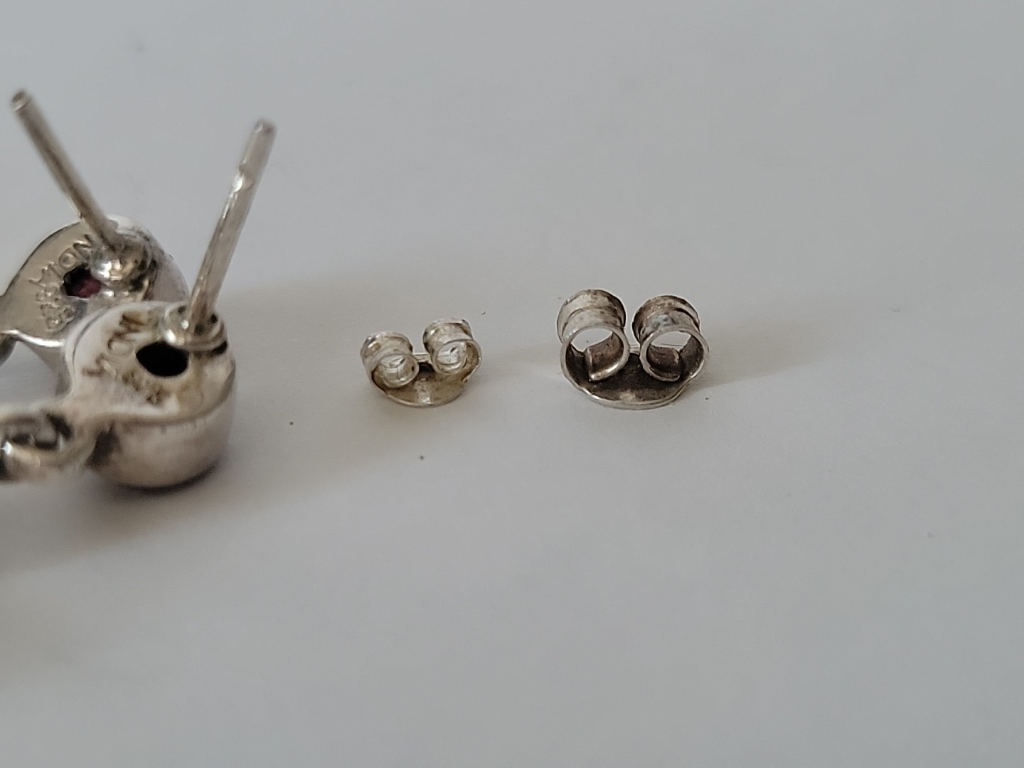 Vintage Ruby Gemstone Sterling Silver Dangle Flow… - image 10