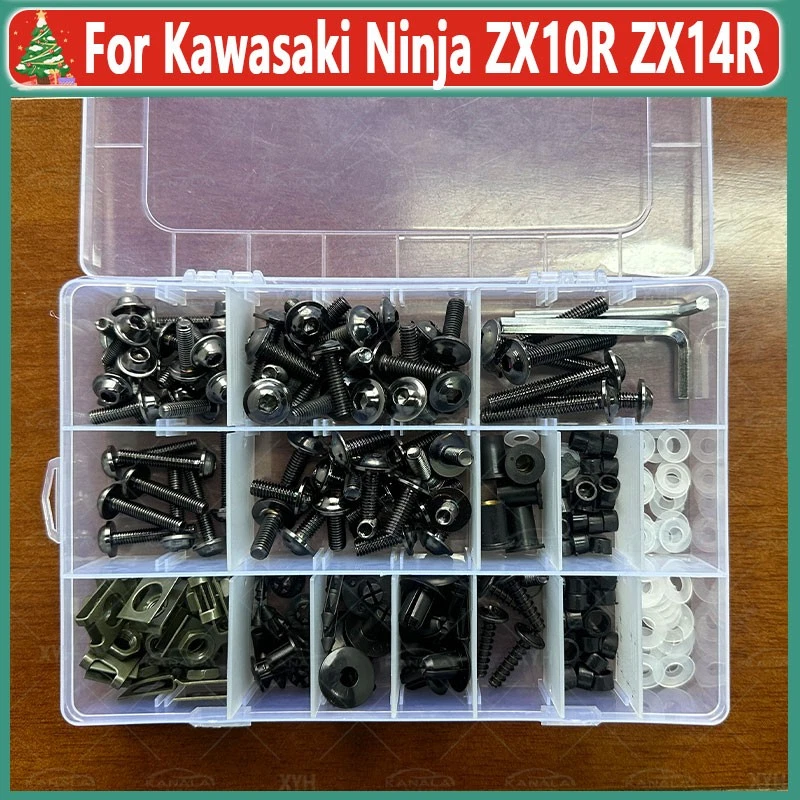 192PCS 304 Stainless Steel Fairing Bolts Kit Screws For Kawasaki Ninja ZX10R 14R Foto 3 de 4