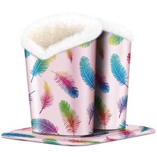 Plush Fluffy Lined Double Eyeglasses Holder Stand Protective Glasses Case