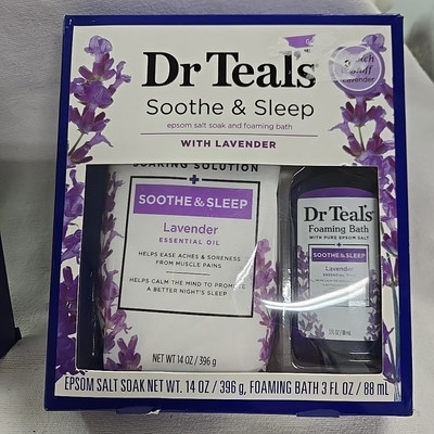 Dr Teals Soothe & Sleep Epsom Salt Soak And Foaming Bath With Lavender Gift Set