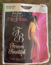 Vintage Forever Beautiful Cinnamon pantyhose One Size Seamless Stretch Nylon