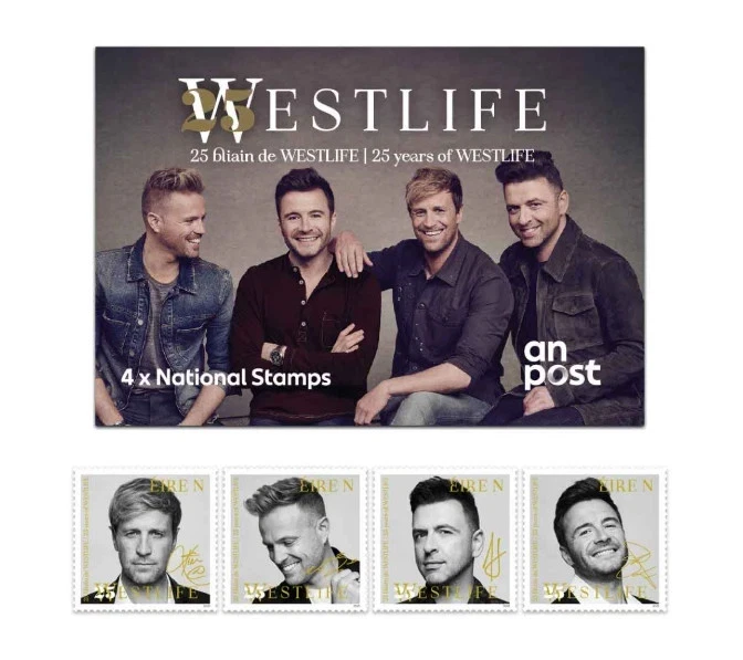 Полный Westlife - 4 марки буклет, первый день обложки и сувенирный лист 25 лет - Изображение 2 из 4