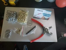 1/2-1/4" Grommet Pliers Tool Kit Punch Hole Eyelet Snap Button 1203 PCS Paxcoo