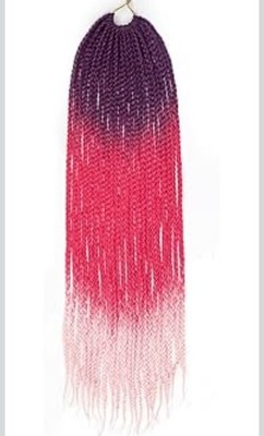 30'' Box Braids 7 Packs Crochet Pre-looped Crotchet Hair ombre purple red pink