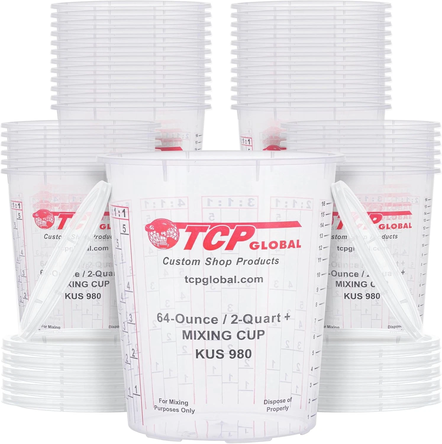 Paint Mixing Cups 64-Ounce 36 Pack Plastic Measuring Cups Liquids Automotive