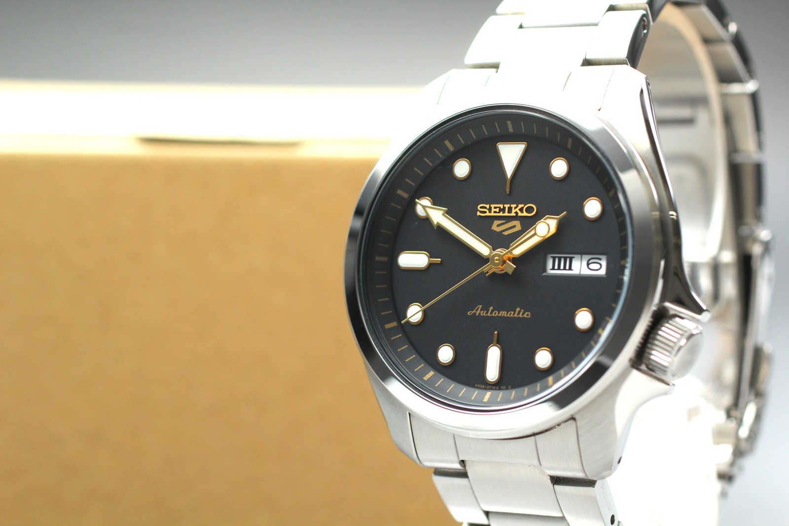 [Near MINT] Seiko 4R36-08L0 Black Dial 10ATM Automatic  Men's Watch From JAPAN