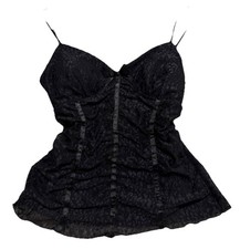 A Byer Black Cheetah Print Bustier Going Out Top Size Large