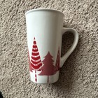 Starbucks Holiday 2017 Tall Coffee Mug Christmas Red White Trees Grande 16 oz — photo 1