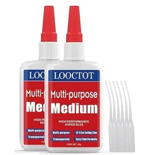 Looctot Multi Purpose High Performance Super Glue Pack of 2 60g (2.12Oz)