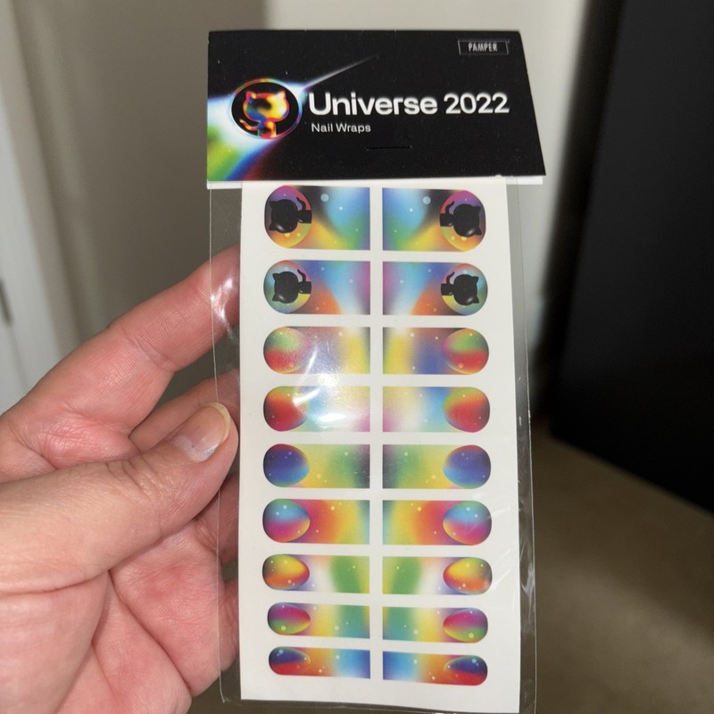GitHub universe swag 2022 nail wraps unique