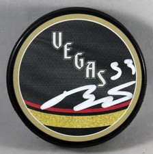 TEDDY BLUEGER SIGNED VEGAS GOLDEN KNIGHTS REVERSE RETRO Puck AUTOGRAPHED +COA