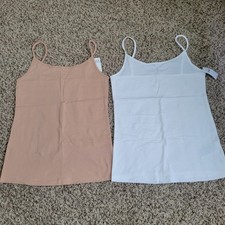 Gap Basic Cami Camisole Tank Top Shirt Beige Nude White Sleeveless Small NWT