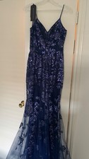 womens dress navy blue, mermaid XL formal gown