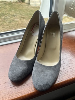 Hobbs Grey Suede Block Heel Shoes Size 41 Uk UK