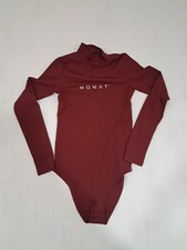 Womens Monat Gear Red Body Suit Long Sleeve Red Small Mock Neck Stretchy