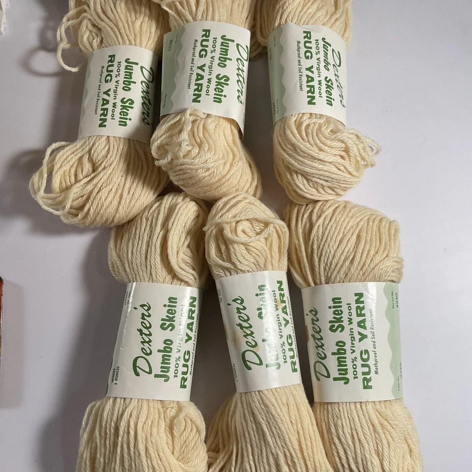 Alfombra Dexter’s 100% Lana Hilo De Colección Lote de 6 Madejas 19-05322 Crema 90 yardas ea Foto 4 de 4