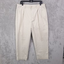 Vintage Polo Ralph Lauren Andrew Pants Men's 36x29 Khaki Pleated Cotton Trousers