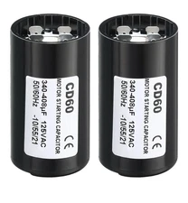 2 Pack Motor Start Capacitor 340-408uF/Mfd 125V 50/60Hz CD60 Run Capacitor