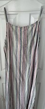 Old Navy Women's Maxi Dress Sz XXL Sleeveless Linen Blend Rainbow Stripes Beach