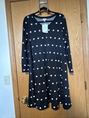 NWT~ LuLaRoe Emily Dress ~Small S Black & White Polka Dots New With Tags