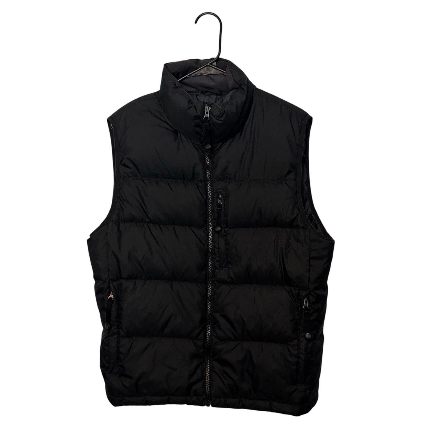 LL Bean Puffer Vest Mens Small Black Goose Down Full Zip Jacket Outdoors Hiking
