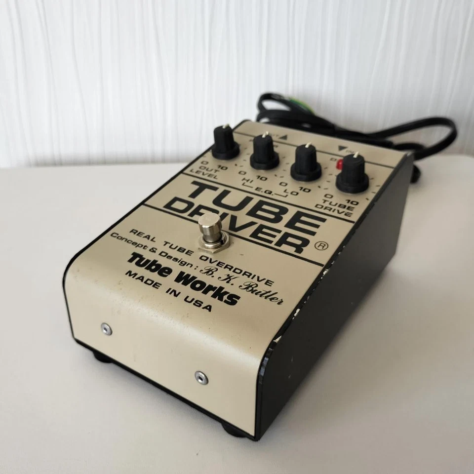 Tube Works Tubo Driver Tubo de vacío Overdrive Pedal 4 perillas 12AX7 probado Foto 2 de 4