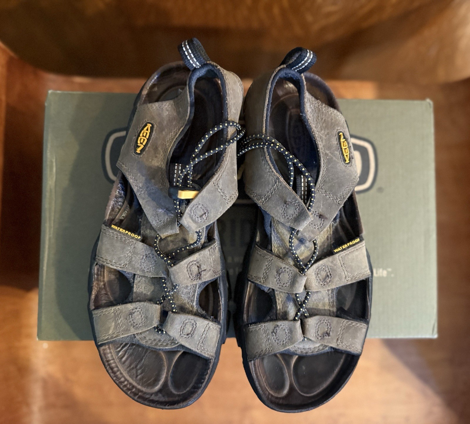 Sandali KEEN donna 8 marroni Sarasota pelle bisonte impermeabili escursionismo con scatola