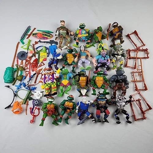 VTG Teenage Mutant Ninja Turtles Lot TMNT 1980s AND 1990s 19 Figures Plus Weapon