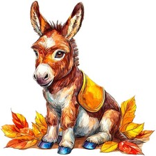 30 Custom Autumnal Little Donkey Personalized Address Labels
