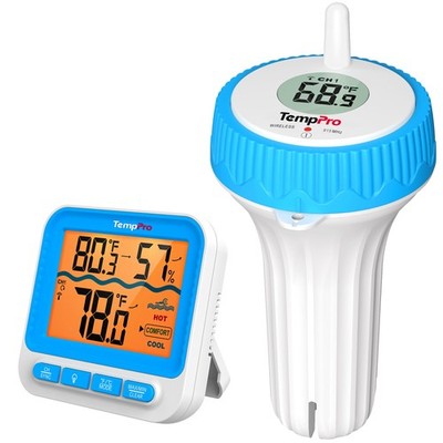 Wireless Pool Thermometer Waterproof IPX8 Digital Floating TempPro TP211B Easy