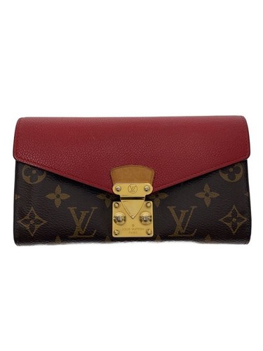 Louis Vuitton Long Wallet Portefeuille Palastrillon Monogram Canvas Red PVC