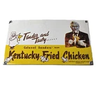 Vintage KFC Sign - Kentucky Fried Chicken Fast Food Gas Pump Porcelain Sign